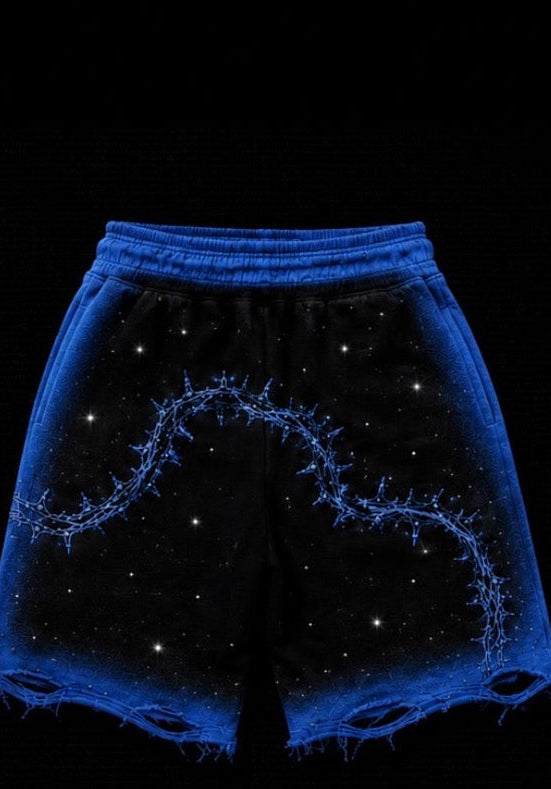 DARK BLUE THORN SHORTS