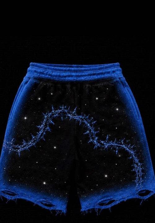 DARK BLUE THORN SHORTS