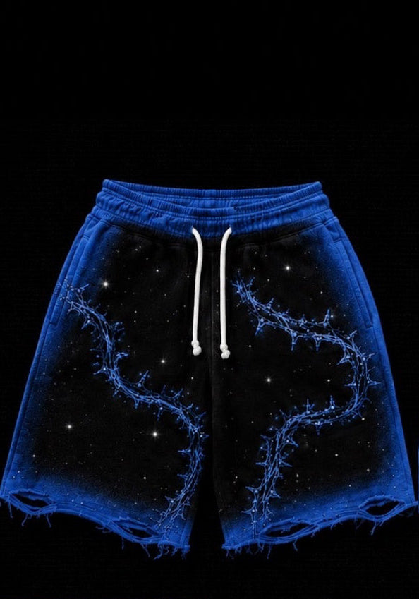 DARK BLUE THORN SHORTS