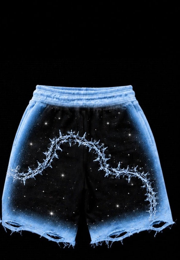 LIGHT BLUE THORN SHORTS