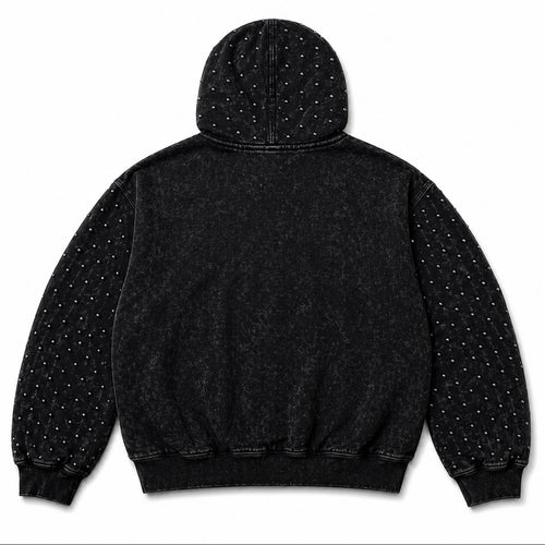 TSEBIY Rhinestone Zip-Up